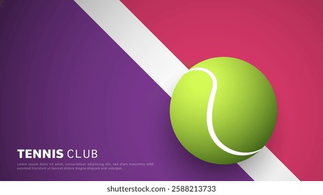 Tennis symbol with tennis racket and tennis ball on tennis court background, Illustrations for use in online sporting events , Illustration Vector EPS 10