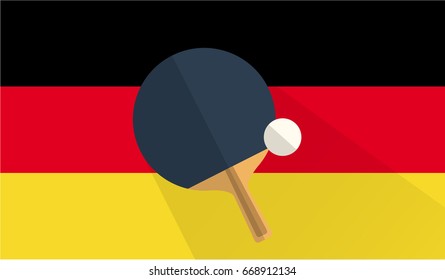tennis table bat and ball on germany flag background