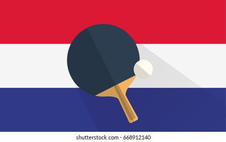 tennis table bat and ball on croatia flag background