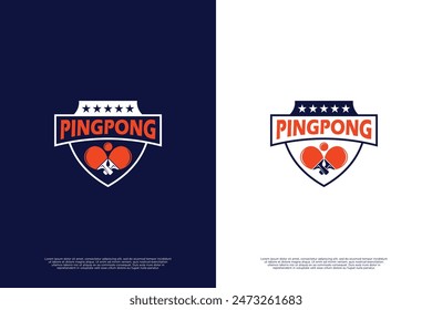 Tennis table championship logo design with shield emblem