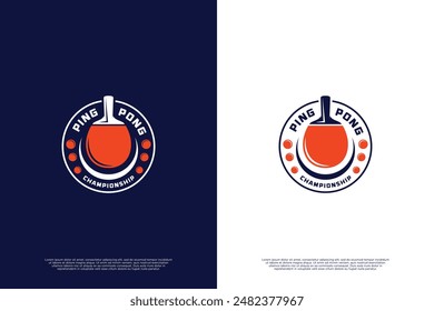 Tennis table round badge logo design