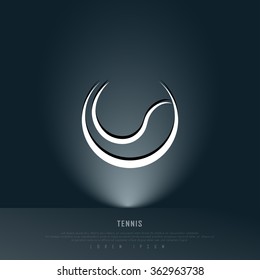 Tennis Teal Freehand Sketch Sparse Graphic Design Vector Illustration EPS10
