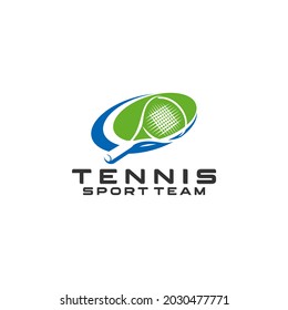 Tennis Team Club Sports Logo Tempalte Vector