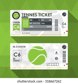 Tennis ticket card modern element design.