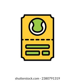 Tennis Ticket Icon Vector Illustration