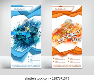 Tennis tournament brochure design vector design flyer