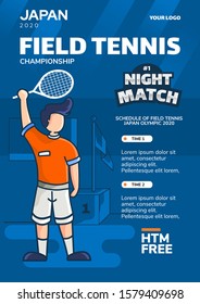 Tennis Tournament Championship Poster Template Vector