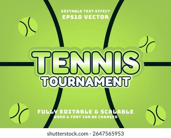 Tennis Tournament Editable Text Effect. sport competition
