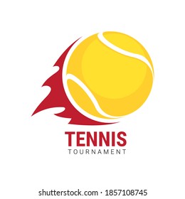 Tennis Tournament emblem. Illustration in flat style. Vector plate