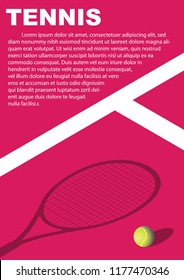 Tennis tournament poster design. Vector template