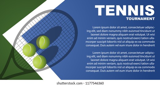 Tennis tournament poster design. Vector template