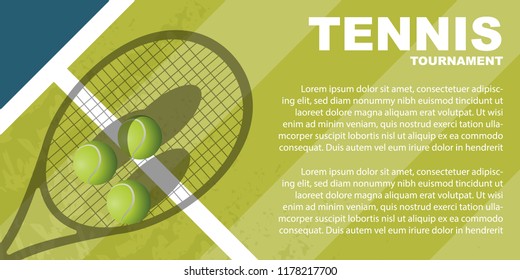 Tennis tournament poster design. Vector template