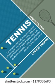 Tennis tournament poster design. Vector template.