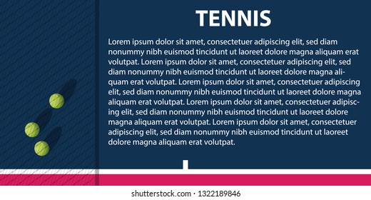Tennis tournament poster design. Vector template