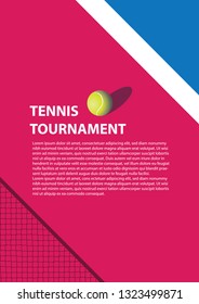 Tennis tournament poster design. Vector template