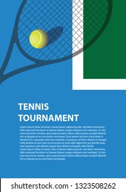 Tennis tournament poster design. Vector template