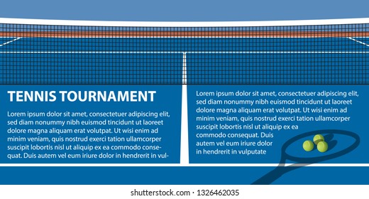 Diseño de afiches para torneos de tenis. Plantilla de vector