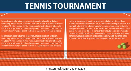 Tennis tournament poster design. Vector template