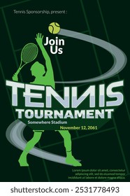 Tennis Tournament Poster, Sports Event