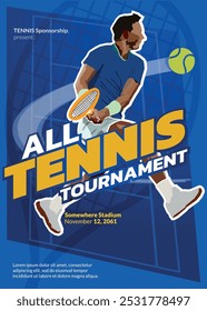 Tennis Tournament Poster, Sports Event