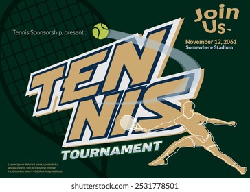 Tennis Tournament Poster, Sports Event