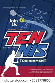 Tennis Tournament Poster, Sports Event.