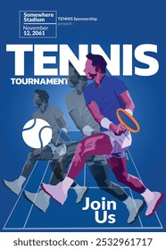 Tennis Tournament Poster, Sports Event.