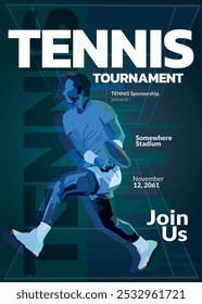 Tennis Tournament Poster, Sports Event.