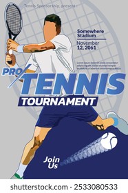 Tennis Tournament Poster, Sports Event.