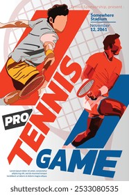 Tennis Tournament Poster, Sports Event.