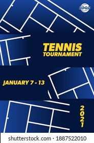 Tennis tournament poster template. Vector sport illustration.