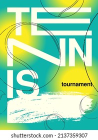 Tennis tournament typographical style poster. Vector illustration.