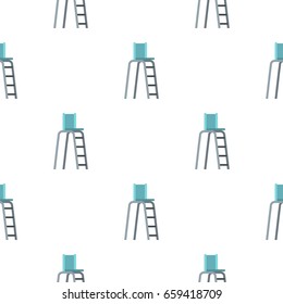Tennis tower for judges pattern seamless flat style for web vector illustration