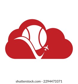 Tennis Reise Cloud-Konzept Vektor Logo Design Vorlage.