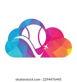 Tennis travel cloud shape concept vector logo design template.