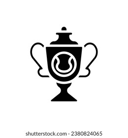 Tennis Trophy Filled Icon Vector Illustration