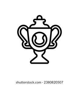 Tennis Trophy Outline Icon Vector Illustration