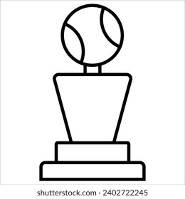 Tennis Trophy, premium award icon in line style. High quality outline symbol of achievement