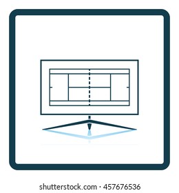 Tennis TV translation icon. Shadow reflection design. Vector illustration.