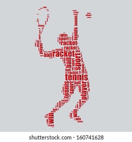 tennis typography 3d text word art tennis vector illustration word cloud 