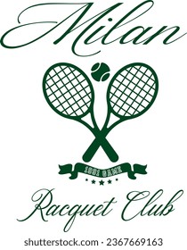 Tennis Varsity Luxury Racquet Club Hamptons Brooklyn Cute Emblem badge Embroidery Logo Slogan Apparel t-shirt tee Design 