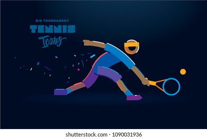 tennis. Vector color line icon