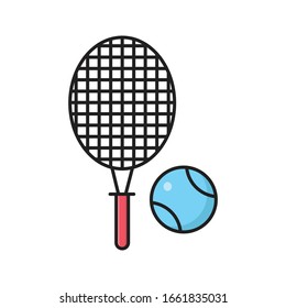 tennis vector flat color icon 