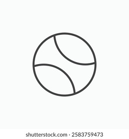 Tennis vector icon isolated in black line