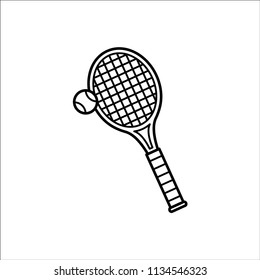tennis vector icon, tennis racket icon in trendy flat design 