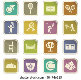 tennis vector icons for user interface design