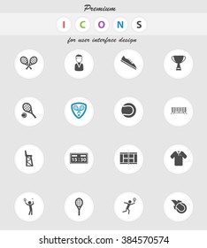 Tennis  vector icons for web sites and user interface