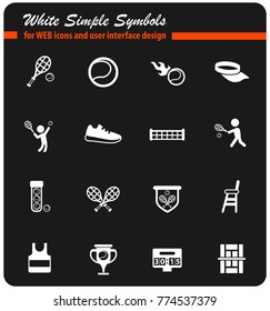 tennis vector icons for web and user interface design