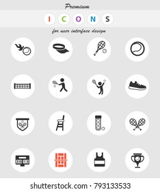 tennis vector icons for web and user interface design