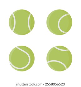 Tennis vector illustration on white background. Tennis is a popular sport. Tennis ball collection.